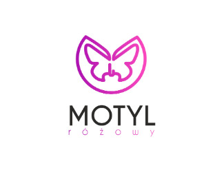 Projekt logo dla firmy różowy motyl | Projektowanie logo